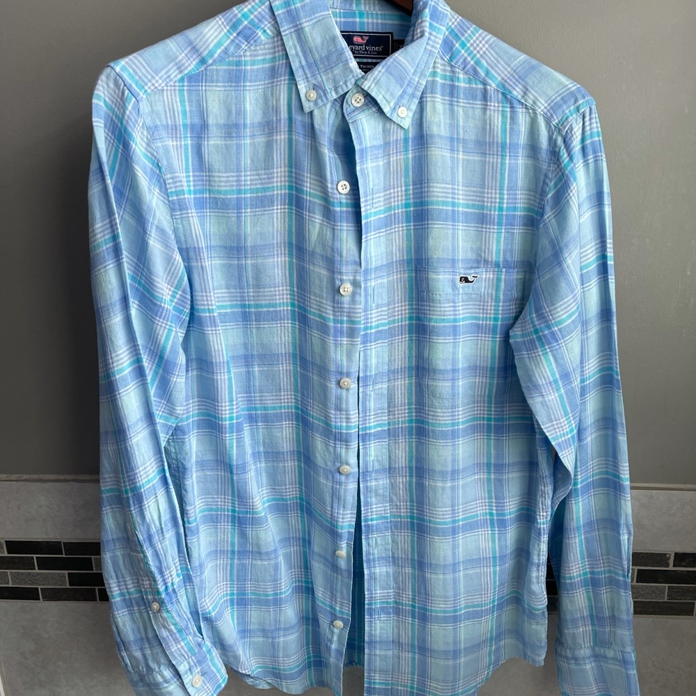 Vineyard Vines classic fit button down linen shirt